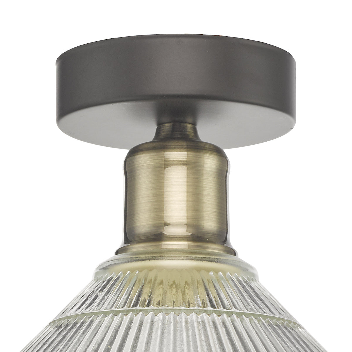 Boyd 1 Light Flush Antique Brass with Glass Shade <br>Antique Brass