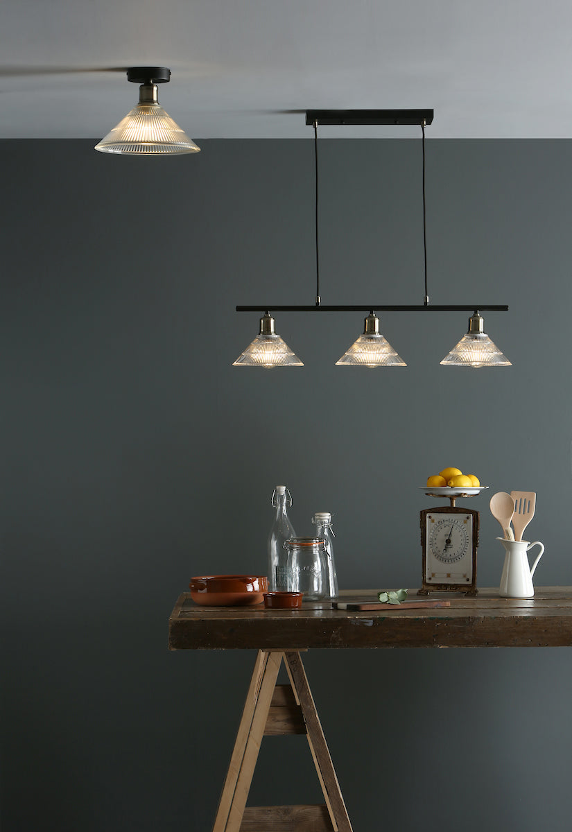 Boyd 1 Light Flush Antique Brass with Glass Shade <br>Antique Brass