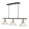 Boyd 3 Light Bar Antique Brass with Glass Shade <br>Antique Brass