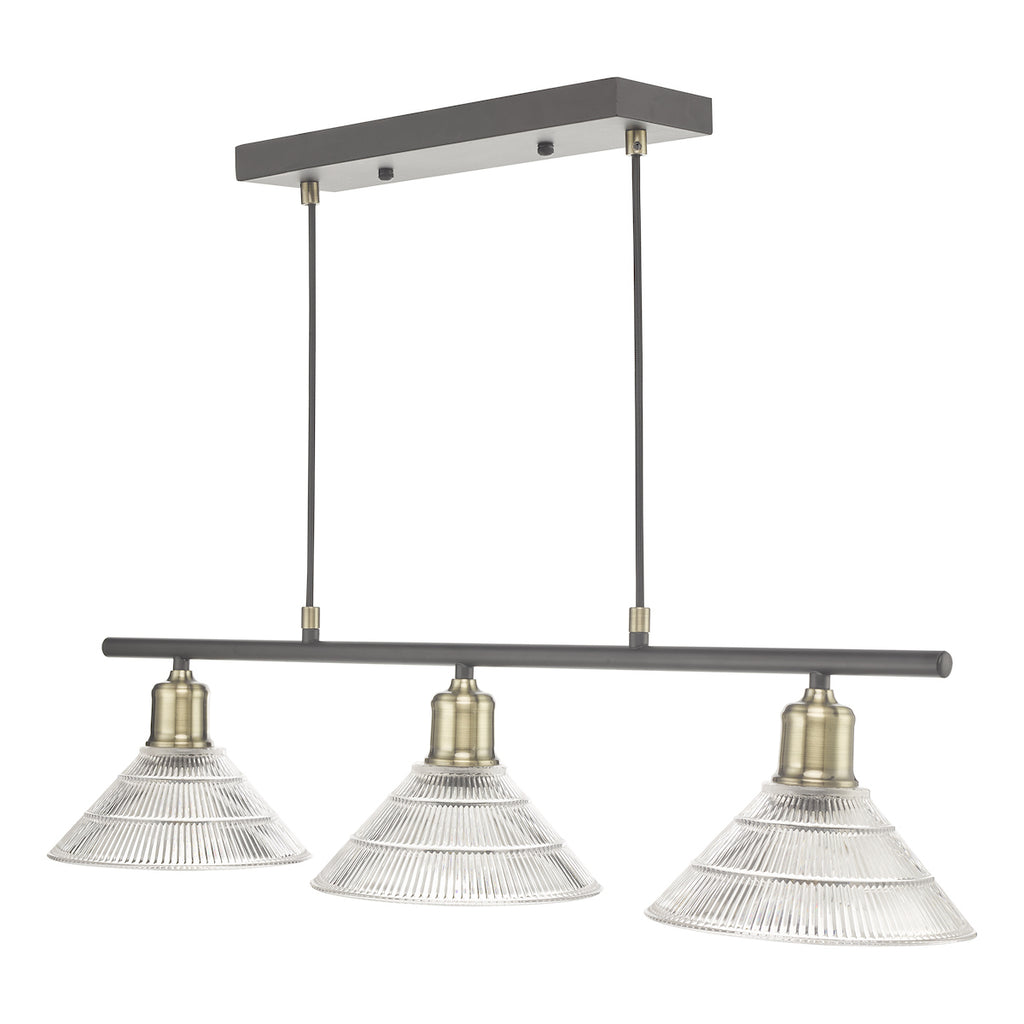 Boyd 3 Light Bar Antique Brass with Glass Shade <br>Antique Brass
