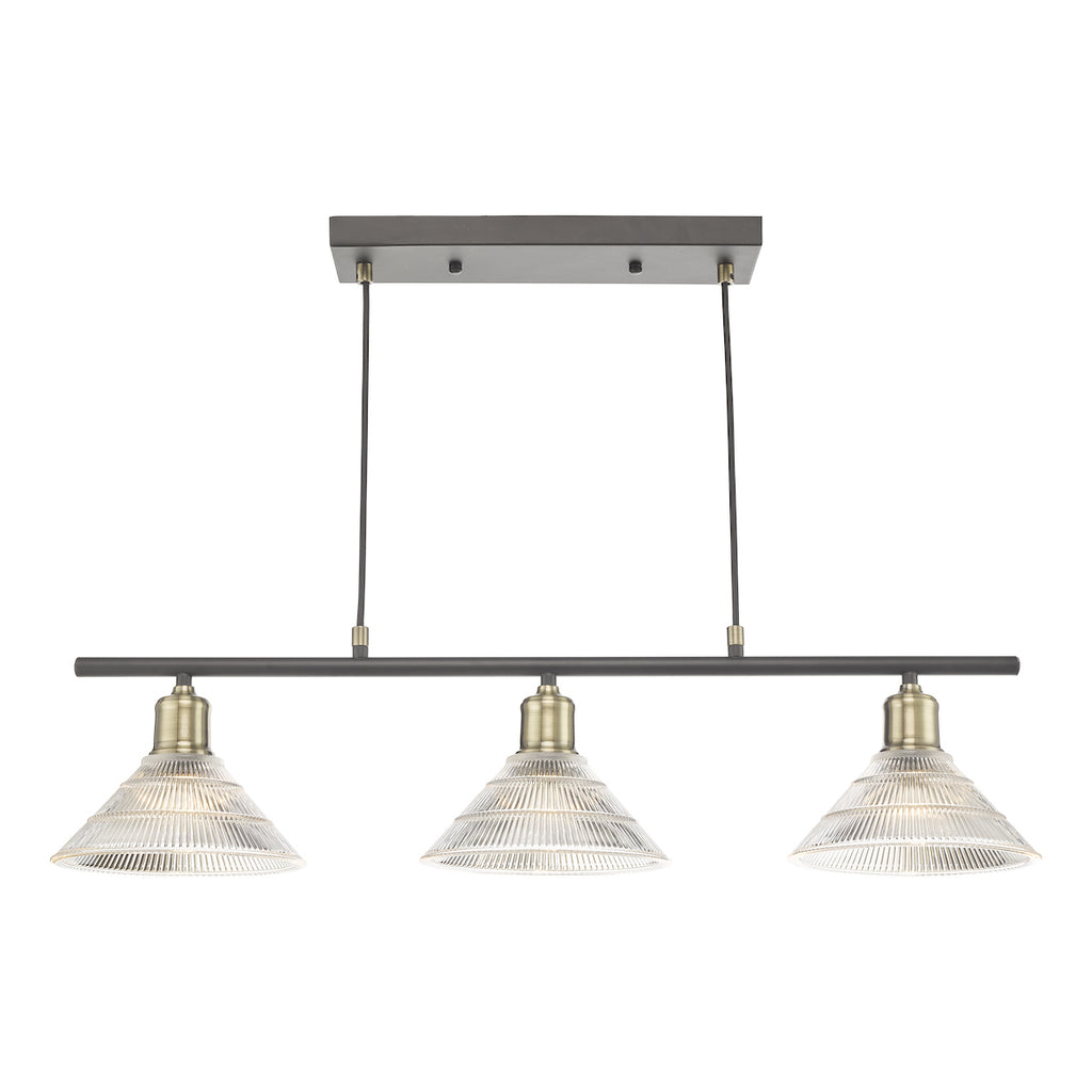 Boyd 3 Light Bar Antique Brass with Glass Shade <br>Antique Brass