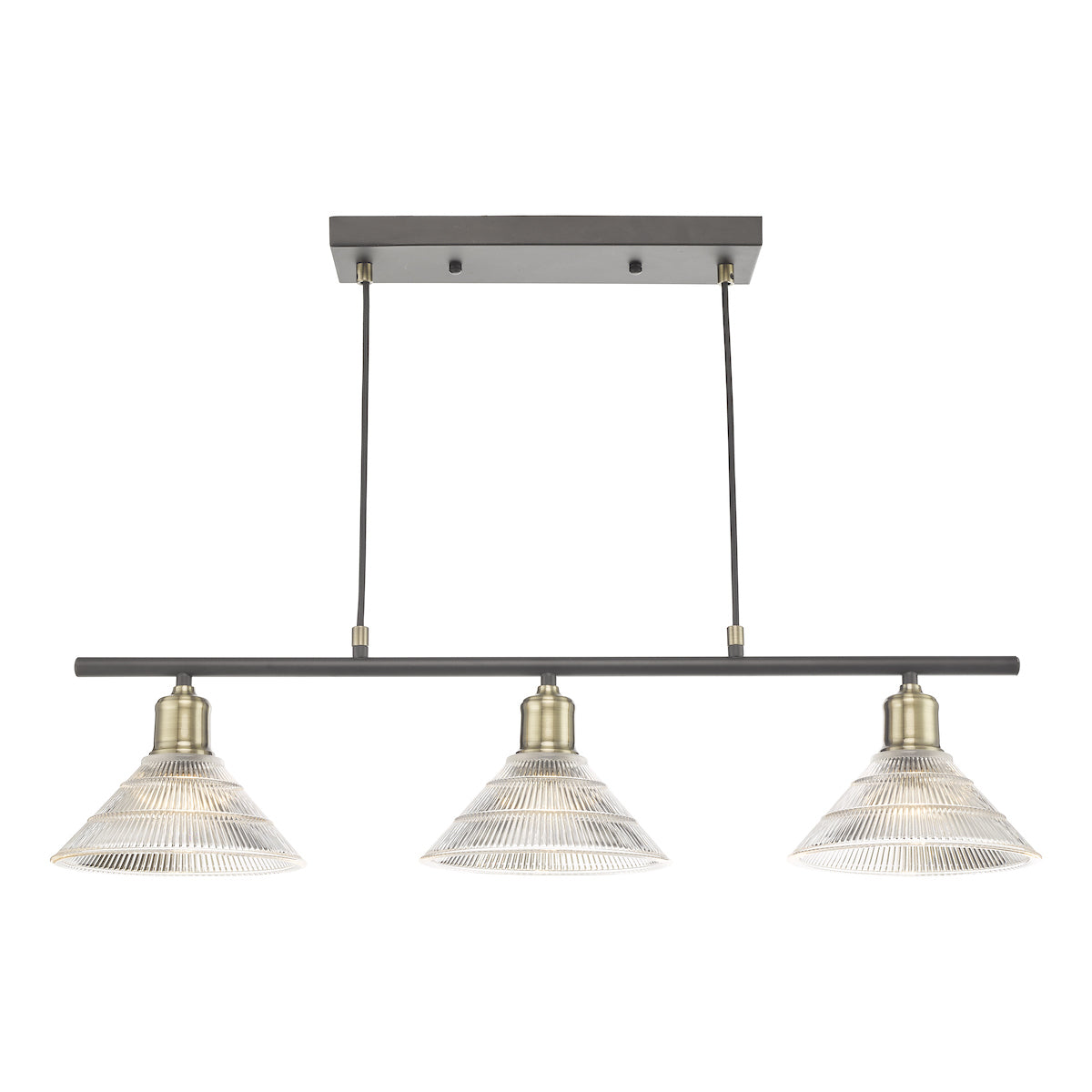 Boyd 3 Light Bar Antique Brass with Glass Shade <br>Antique Brass