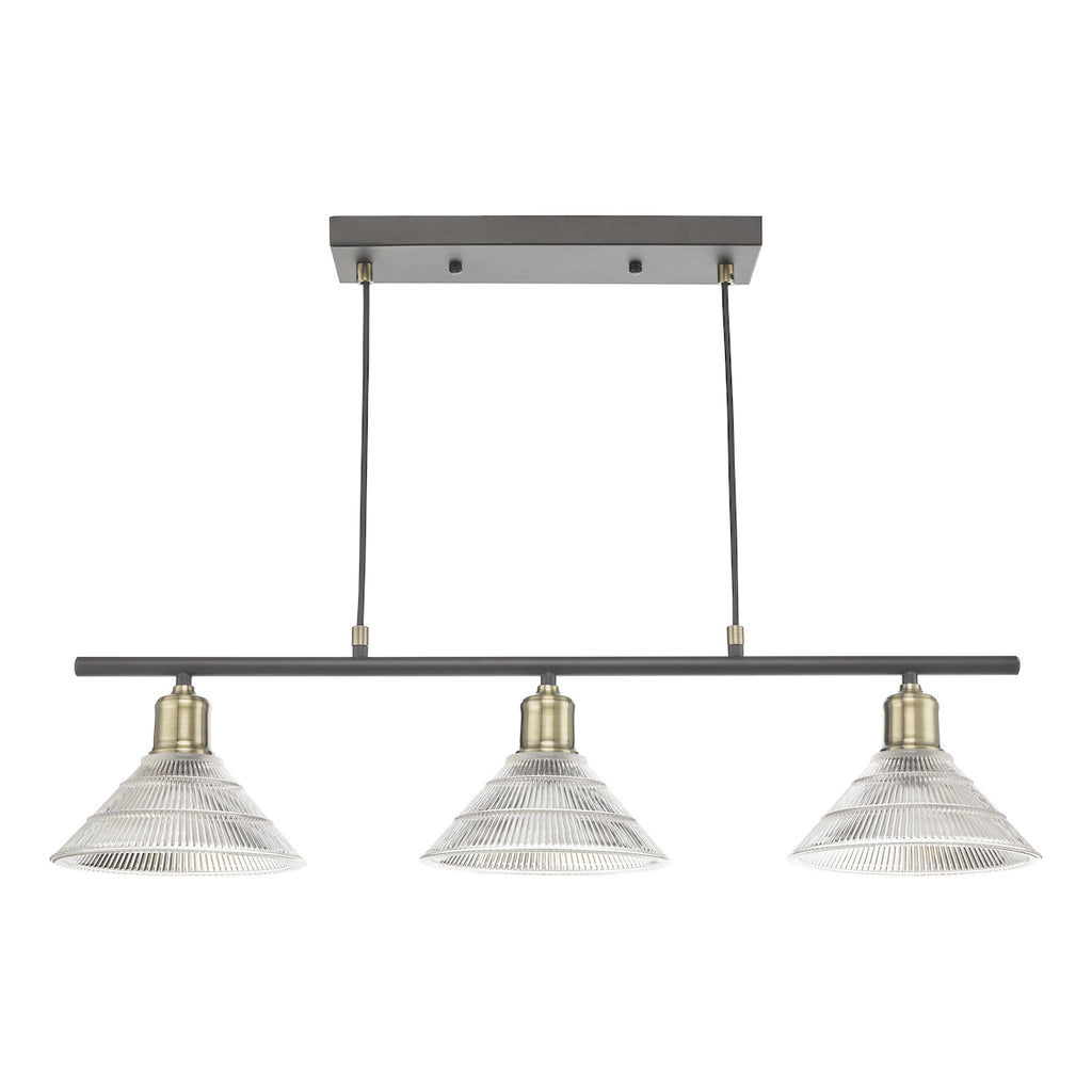 Boyd 3 Light Bar Antique Brass with Glass Shade <br>Antique Brass