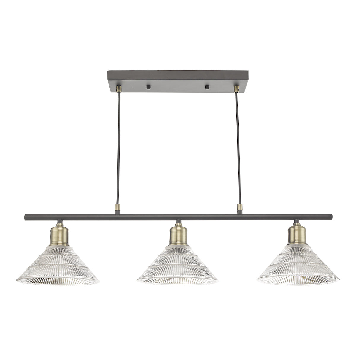 Boyd 3 Light Bar Antique Brass with Glass Shade <br>Antique Brass