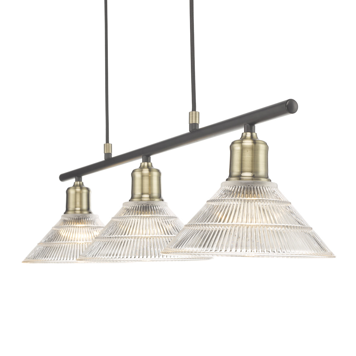 Boyd 3 Light Bar Antique Brass with Glass Shade <br>Antique Brass
