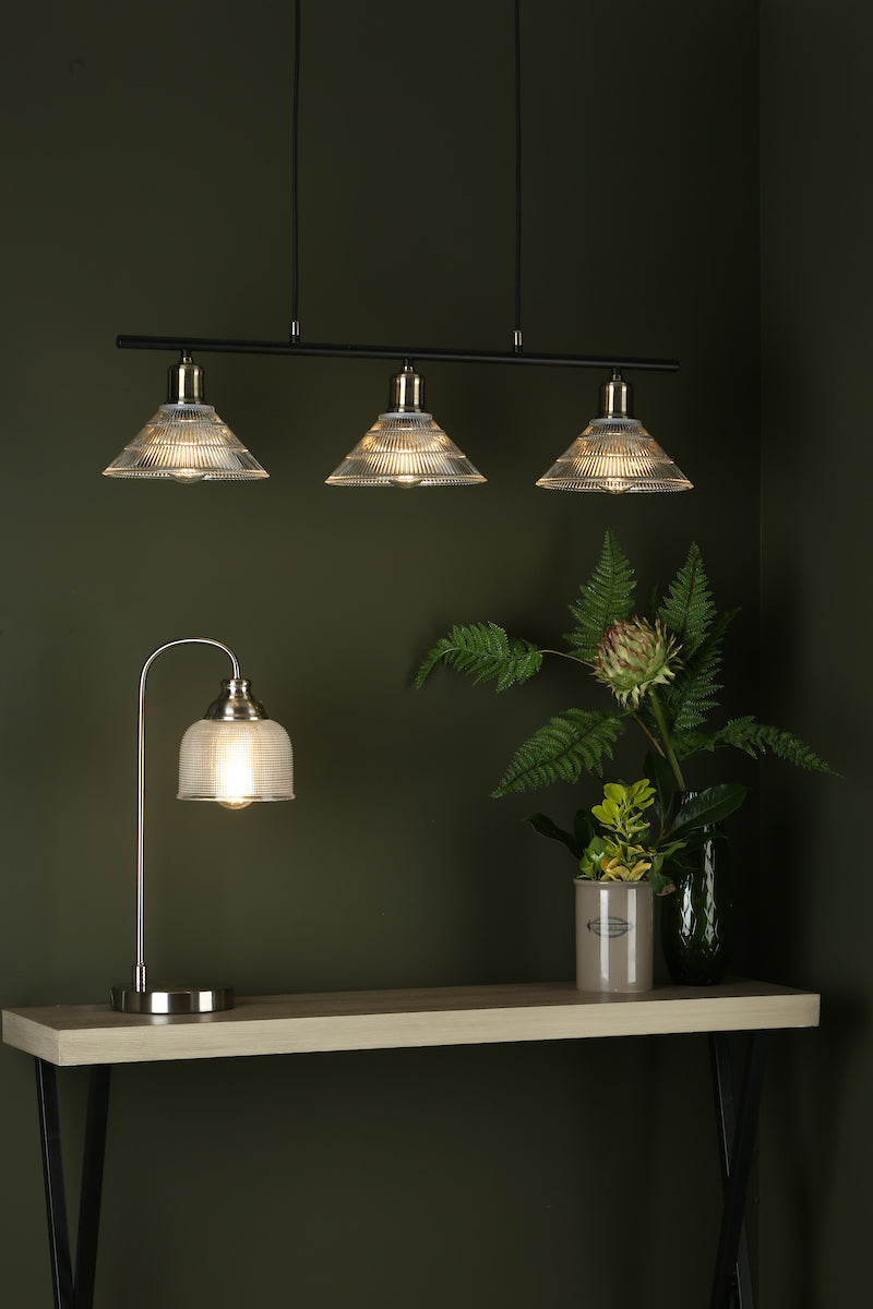 Boyd 3 Light Bar Antique Brass with Glass Shade <br>Antique Brass