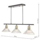 Boyd 3 Light Bar Antique Brass with Glass Shade <br>Antique Brass