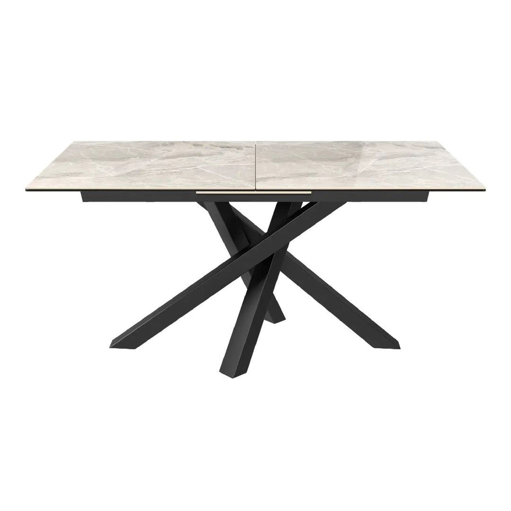 Brando Gloss Ceramic Auto-Rise Extending Dining Table Grey - 160-200cm