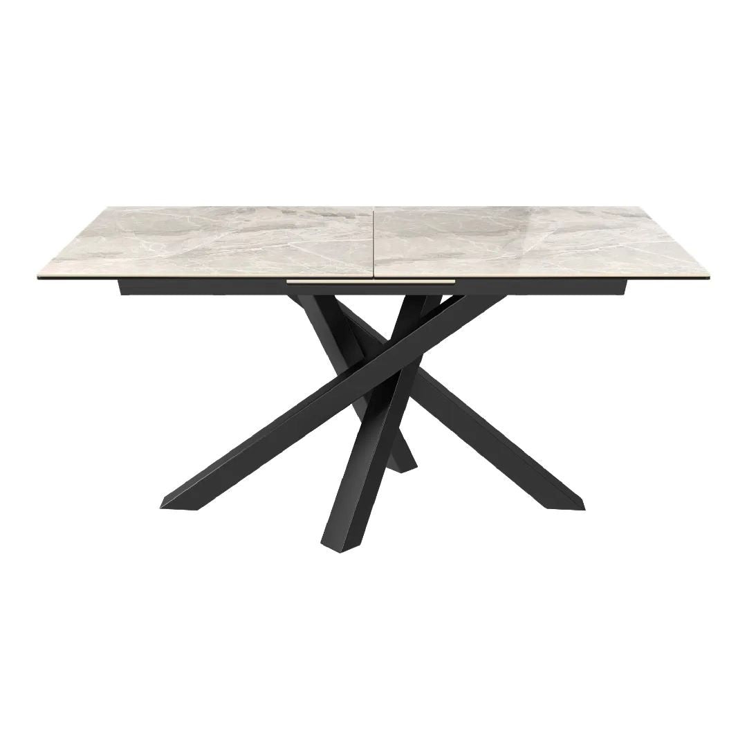 Brando Gloss Ceramic Auto-Rise Extending Dining Table Grey - 160-200cm