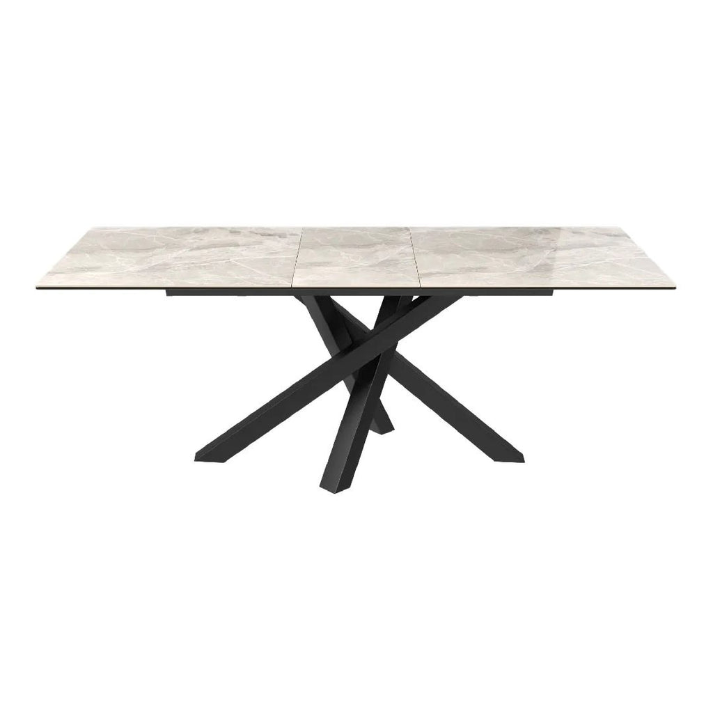Brando Gloss Ceramic Auto-Rise Extending Dining Table Grey - 160-200cm