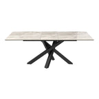 Brando Gloss Ceramic Auto-Rise Extending Dining Table Grey - 160-200cm