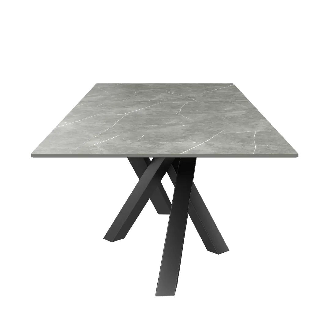 Brando Matte Ceramic Auto-Rise Extending Dining Table Grey - 160-200cm