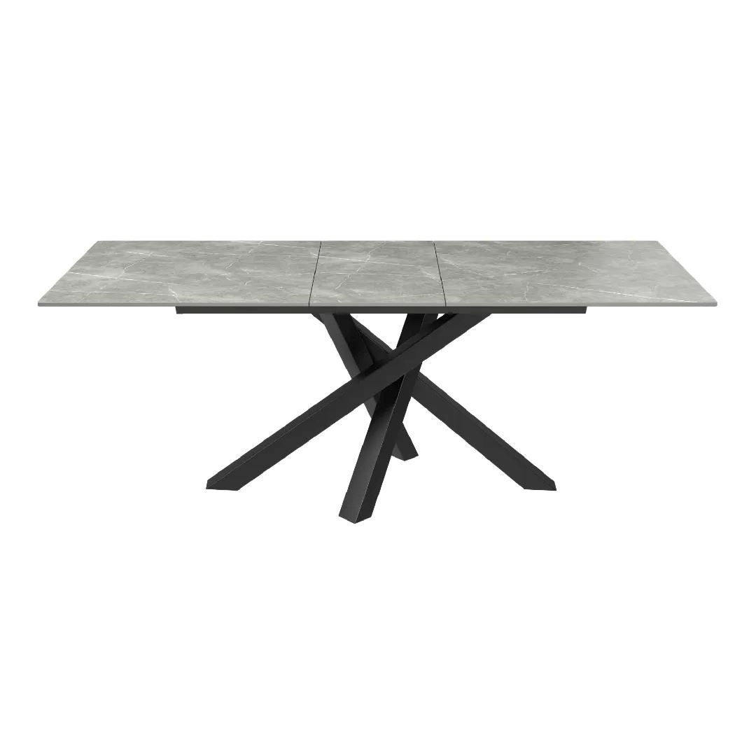 Brando Matte Ceramic Auto-Rise Extending Dining Table Grey - 160-200cm