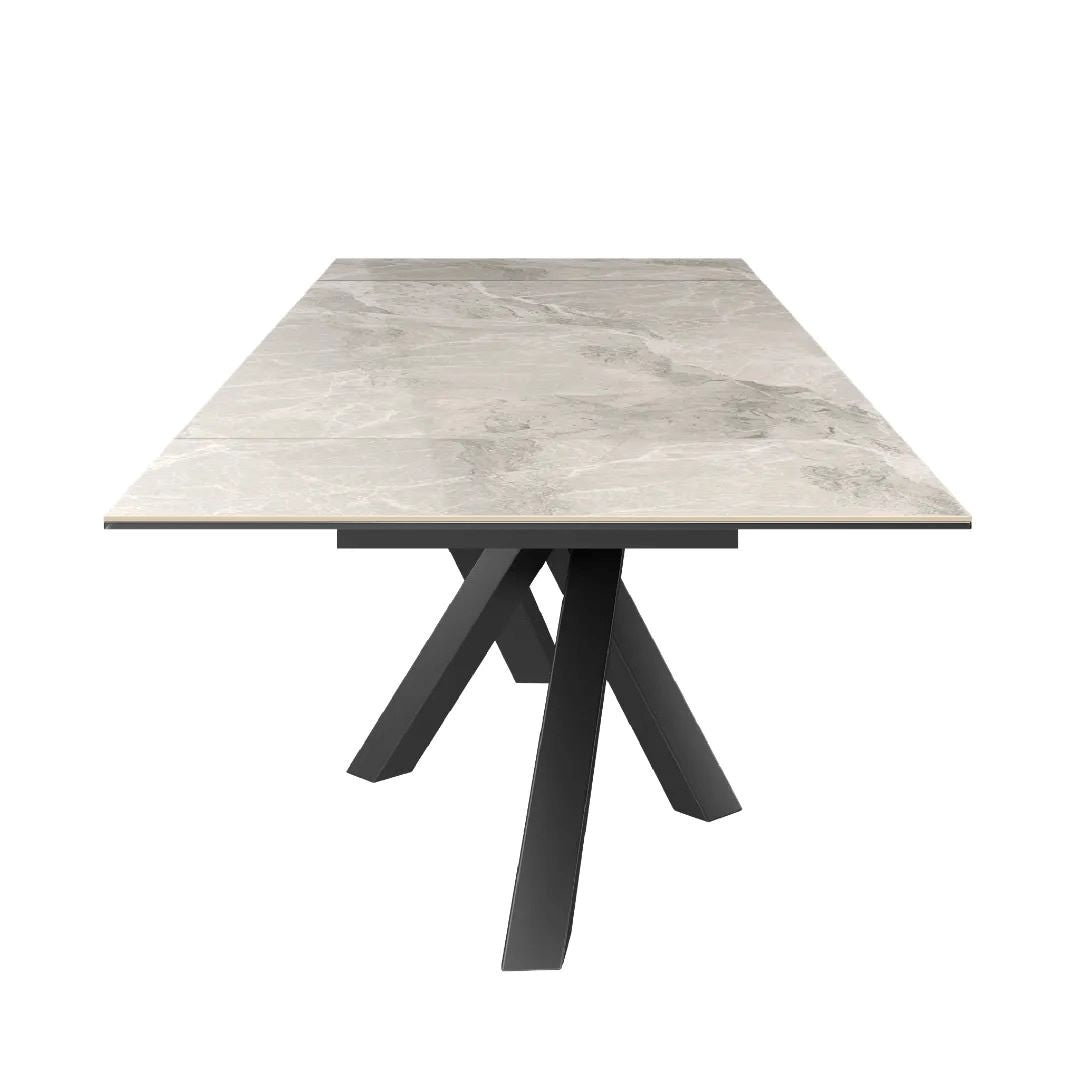 Brando Gloss Ceramic Pull-Out Extending Dining Table Grey - 160-240cm
