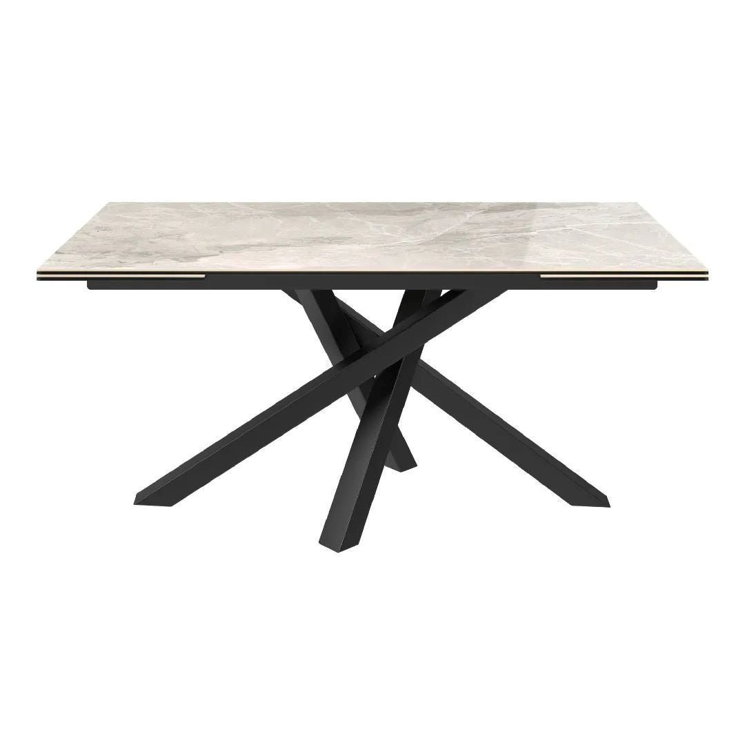 Brando Gloss Ceramic Pull-Out Extending Dining Table Grey - 160-240cm