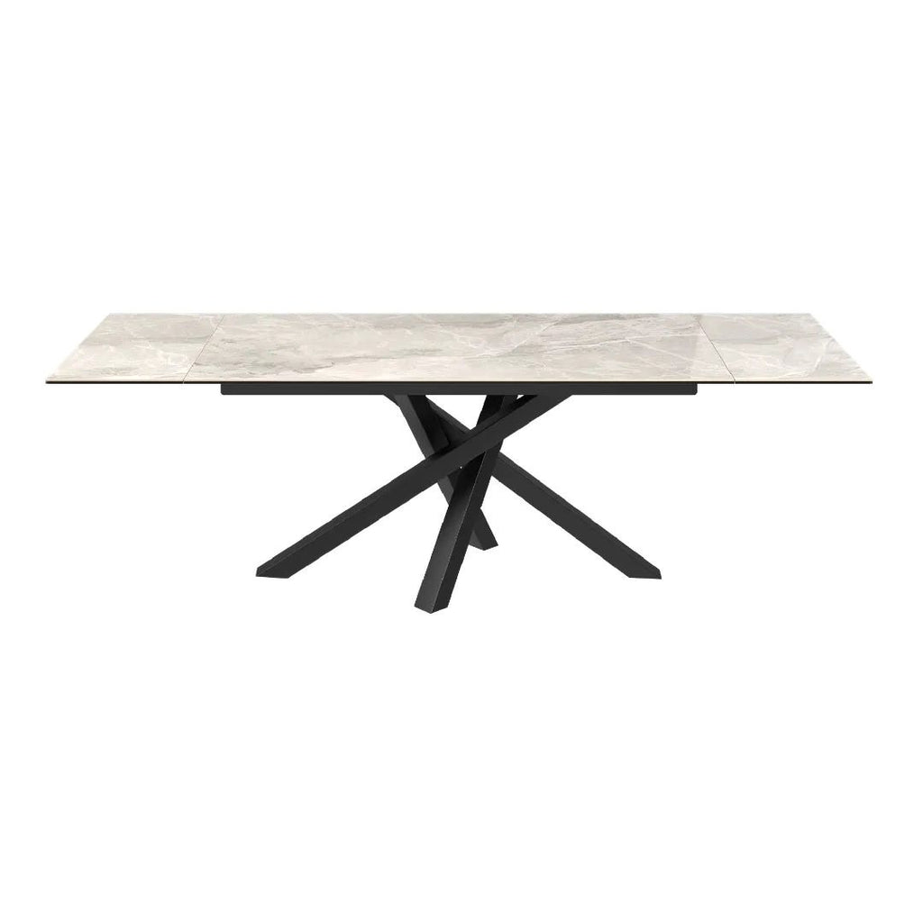 Brando Gloss Ceramic Pull-Out Extending Dining Table Grey - 160-240cm