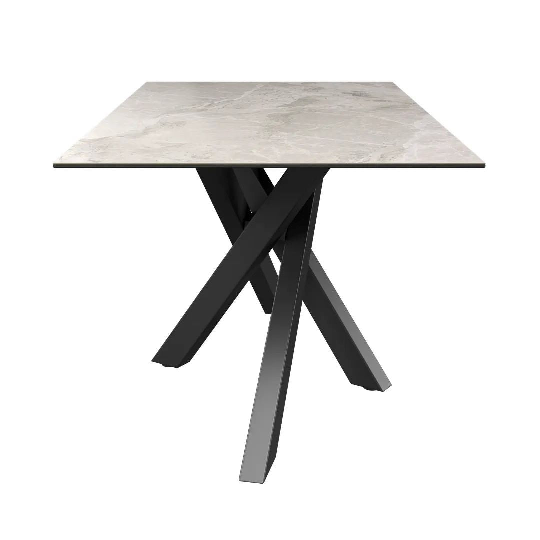 Brando Fixed Gloss Ceramic Dining Table Light Grey - 160cm