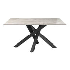 Brando Fixed Gloss Ceramic Dining Table Light Grey - 160cm