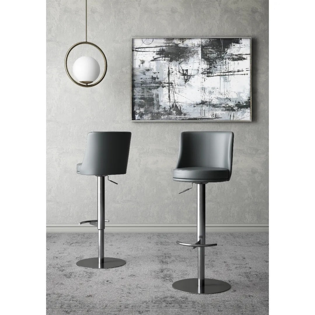 Bruno Bar Stools Grey - Pair