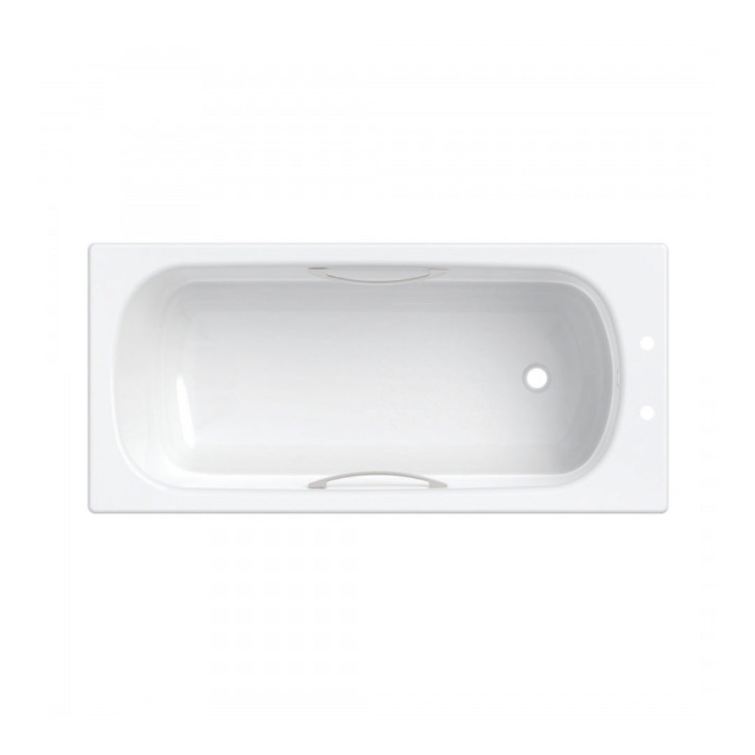 Twyford Celtic 1.5m Two Tap Hole Single Ended Bath With Twin Grips - White