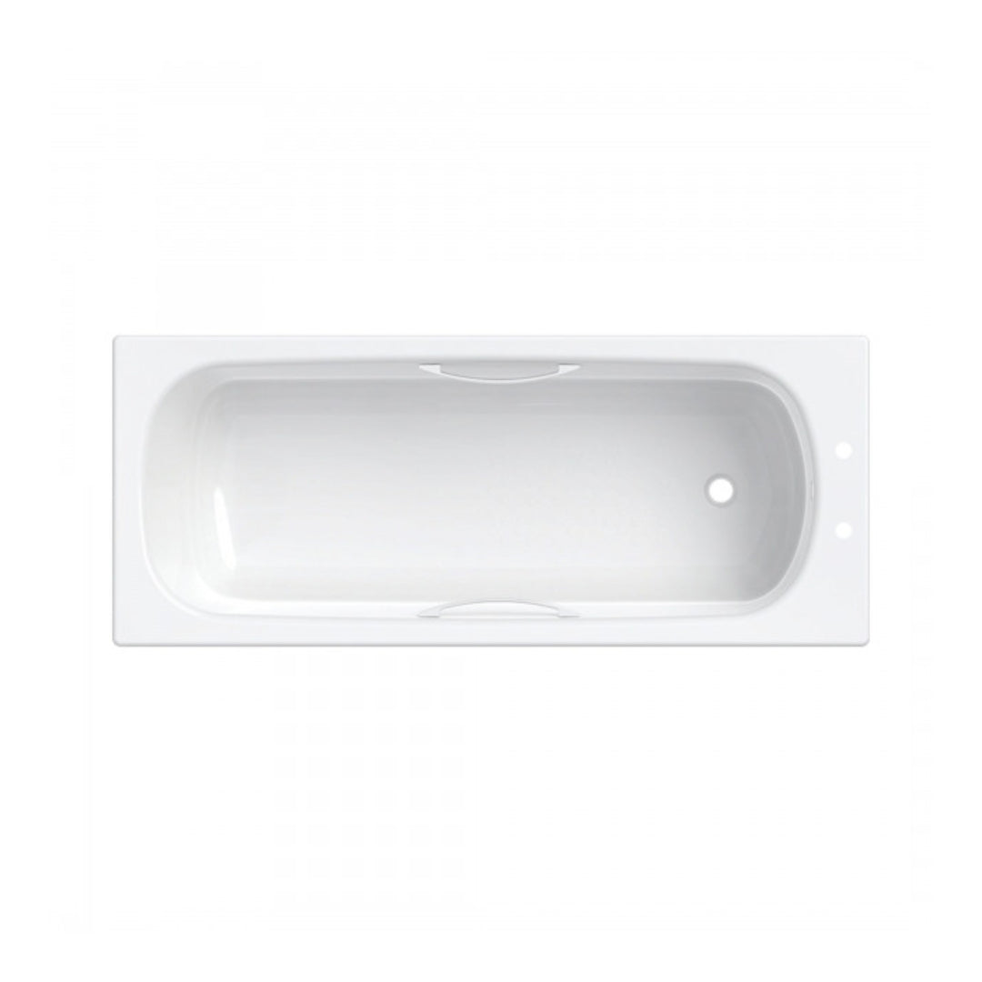 Twyford Celtic 1.7m Two Tap Hole Single Ended Bath With Twin Grips - White