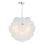 Bubbles 6 Light Pendant Polished Chrome Frosted Glass<br>White Frosted Glass
