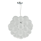 Bubbles 6 Light Pendant Polished Chrome Frosted Glass<br>White Frosted Glass