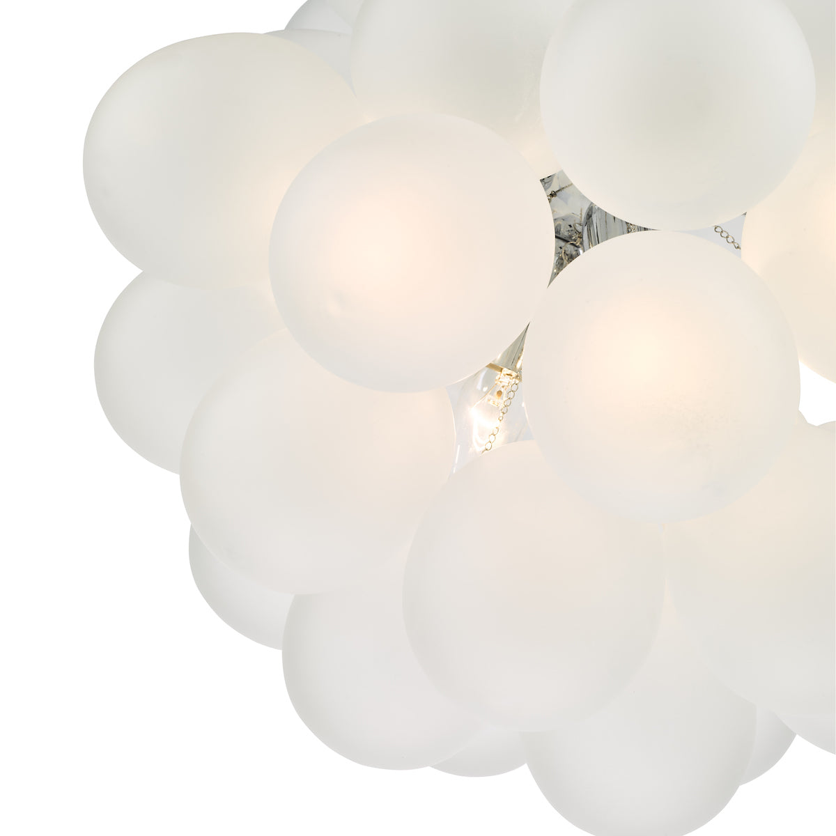 Bubbles 6 Light Pendant Polished Chrome Frosted Glass<br>White Frosted Glass