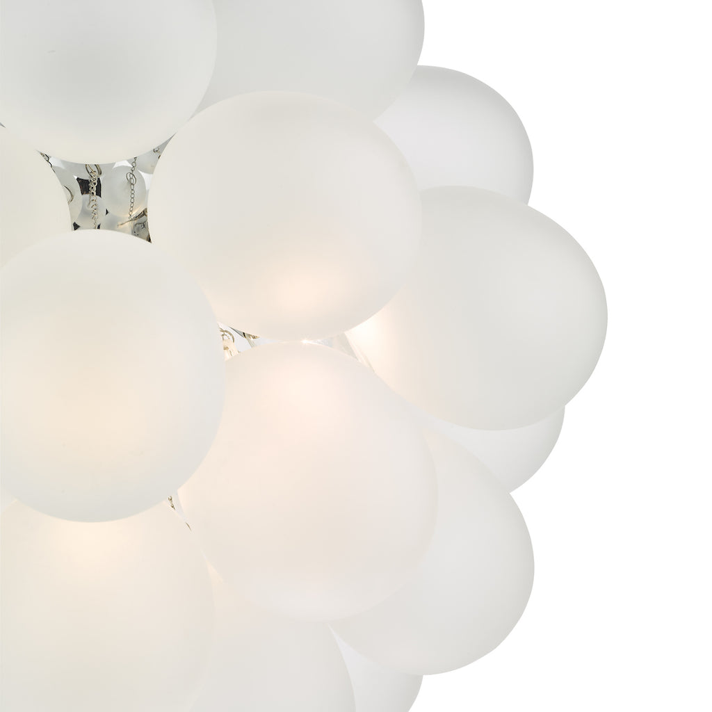 Bubbles 6 Light Pendant Polished Chrome Frosted Glass<br>White Frosted Glass