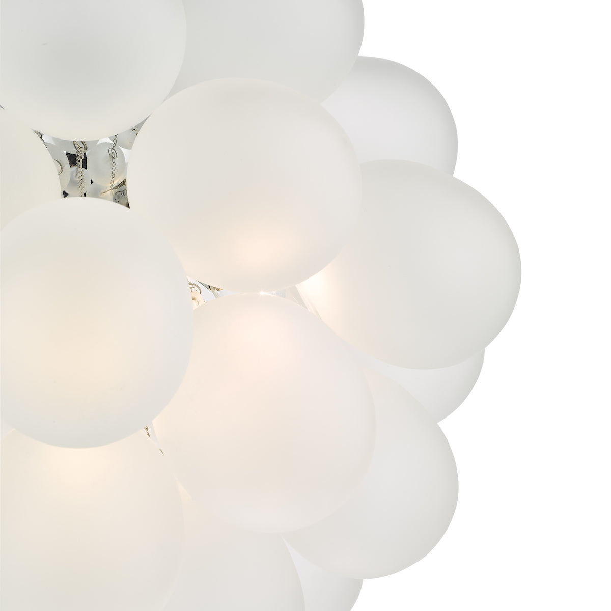 Bubbles 6 Light Pendant Polished Chrome Frosted Glass<br>White Frosted Glass