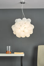 Bubbles 6 Light Pendant Polished Chrome Frosted Glass<br>White Frosted Glass