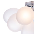 Bubbles 4 Light Flush Polished Chrome Frosted Glass<br>White Frosted Glass