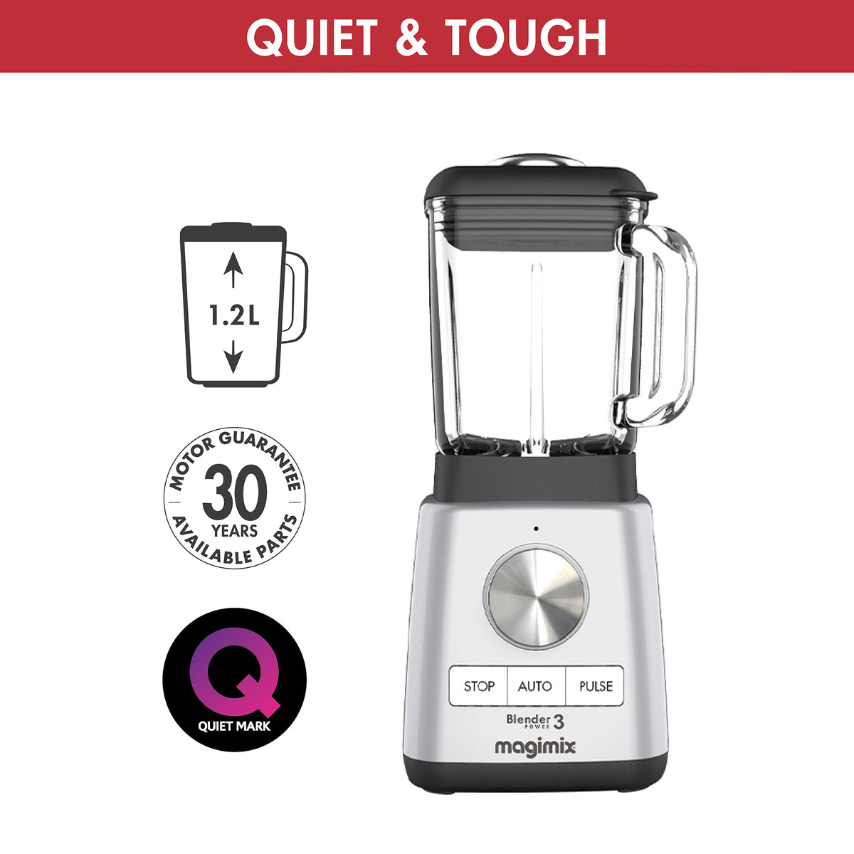 Magimix 11641 Blender Power 3 Food Blender Satin