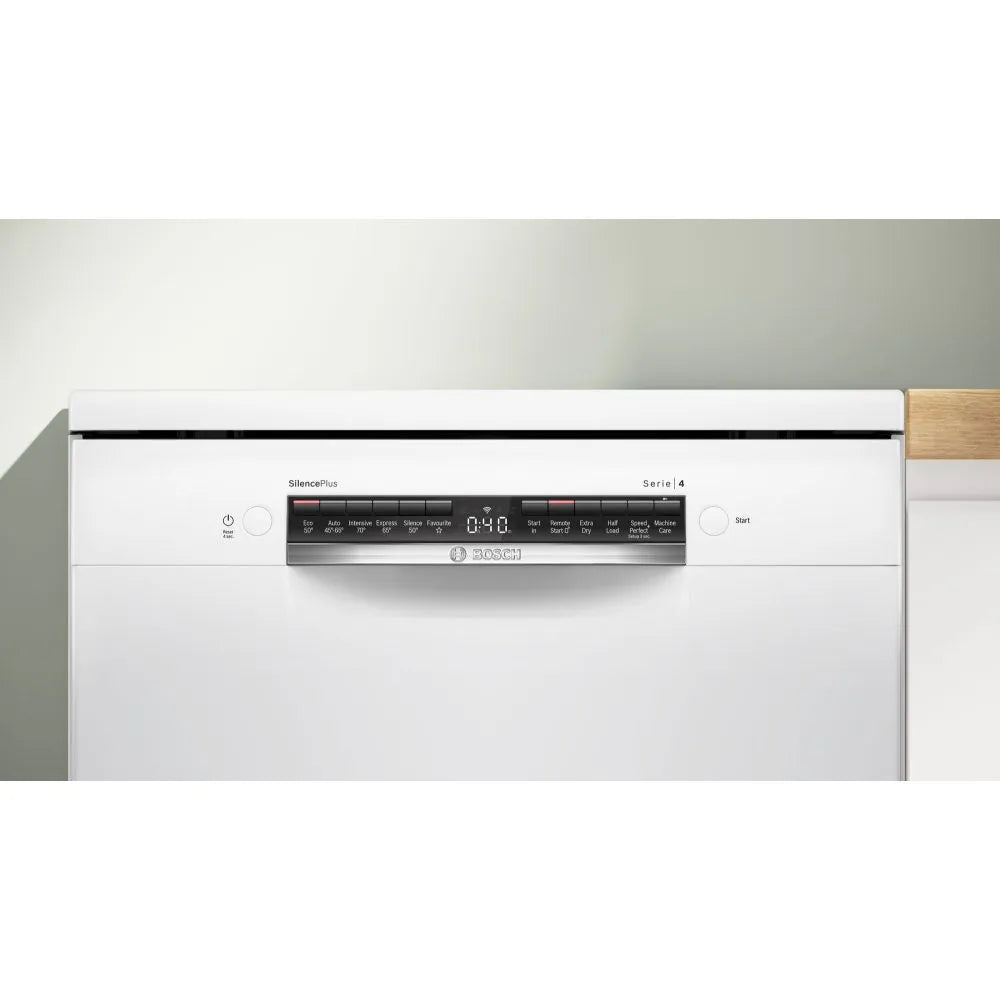 BosBosch Series 4 SMS4EKW06G Wifi Connected Full Size Dishwasher - White