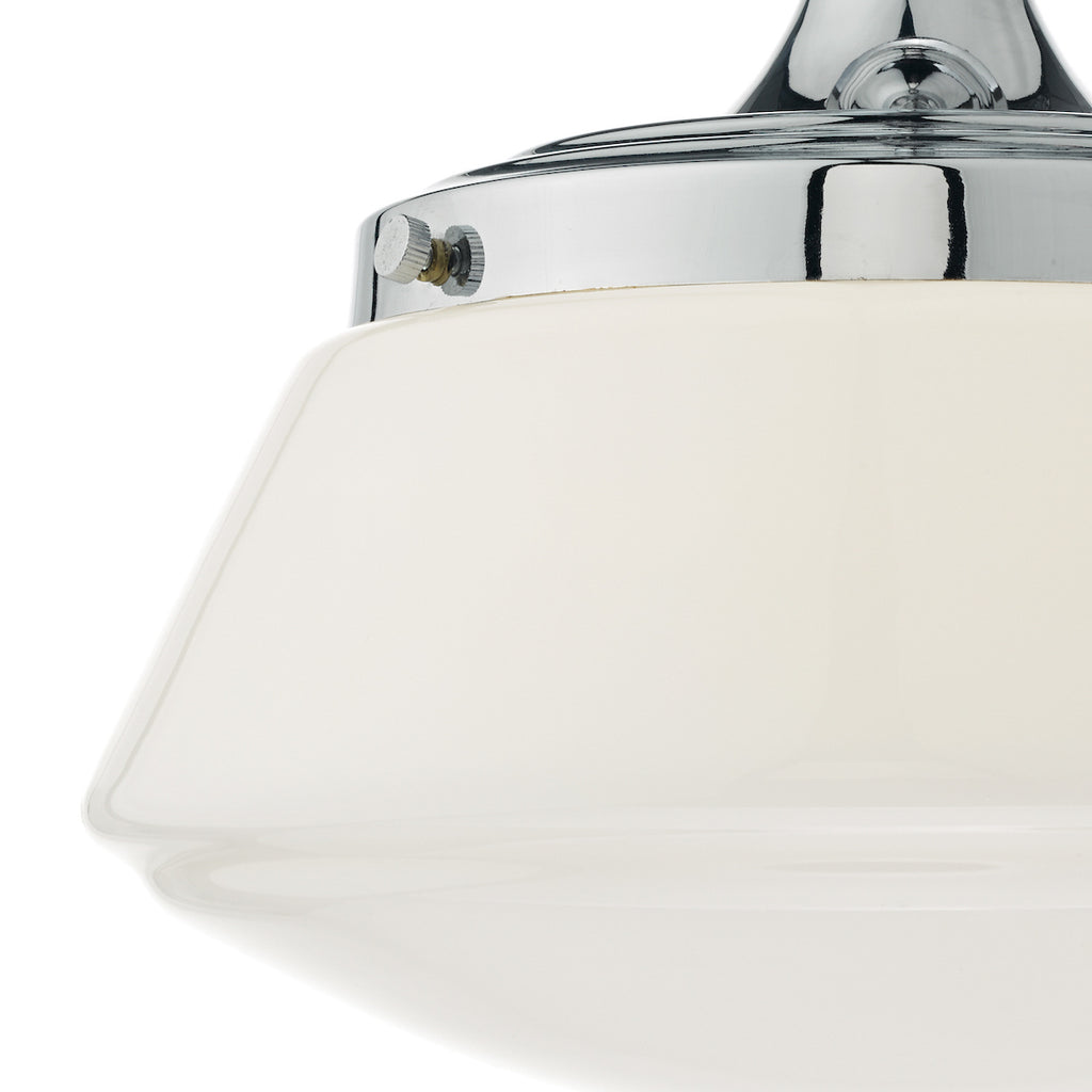 Caden Bathroom Semi Flush Polished Chrome Opal Glass IP44<br>Polished Chrome