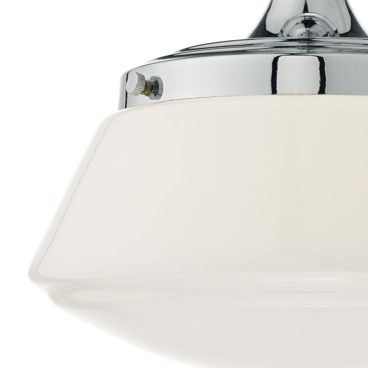 Caden Bathroom Semi Flush Polished Chrome Opal Glass IP44<br>Polished Chrome