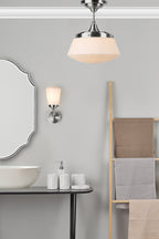Caden Bathroom Semi Flush Polished Chrome Opal Glass IP44<br>Polished Chrome
