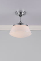 Caden Bathroom Semi Flush Polished Chrome Opal Glass IP44<br>Polished Chrome