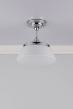 Caden Bathroom Semi Flush Polished Chrome Opal Glass IP44<br>Polished Chrome
