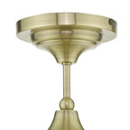 Caden Bathroom Semi Flush Antique Brass Opal Glass IP44<br>Antique Brass