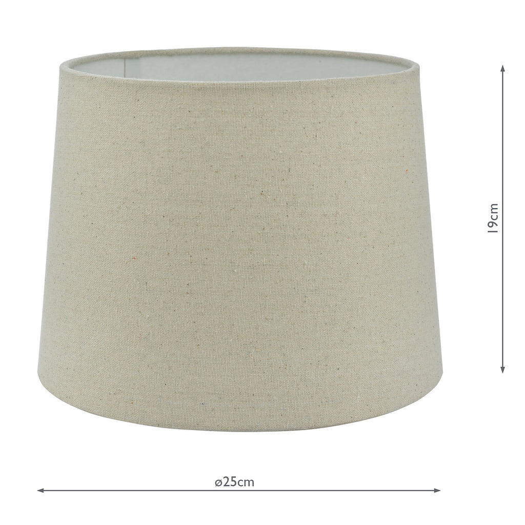 Cane Natural Linen Tapered Drum Shade 25cm<br>Natural