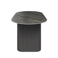 Cartier Oval Gloss Grey Ceramic Dining Table -180cm
