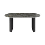Cartier Oval Gloss Grey Ceramic Dining Table -180cm