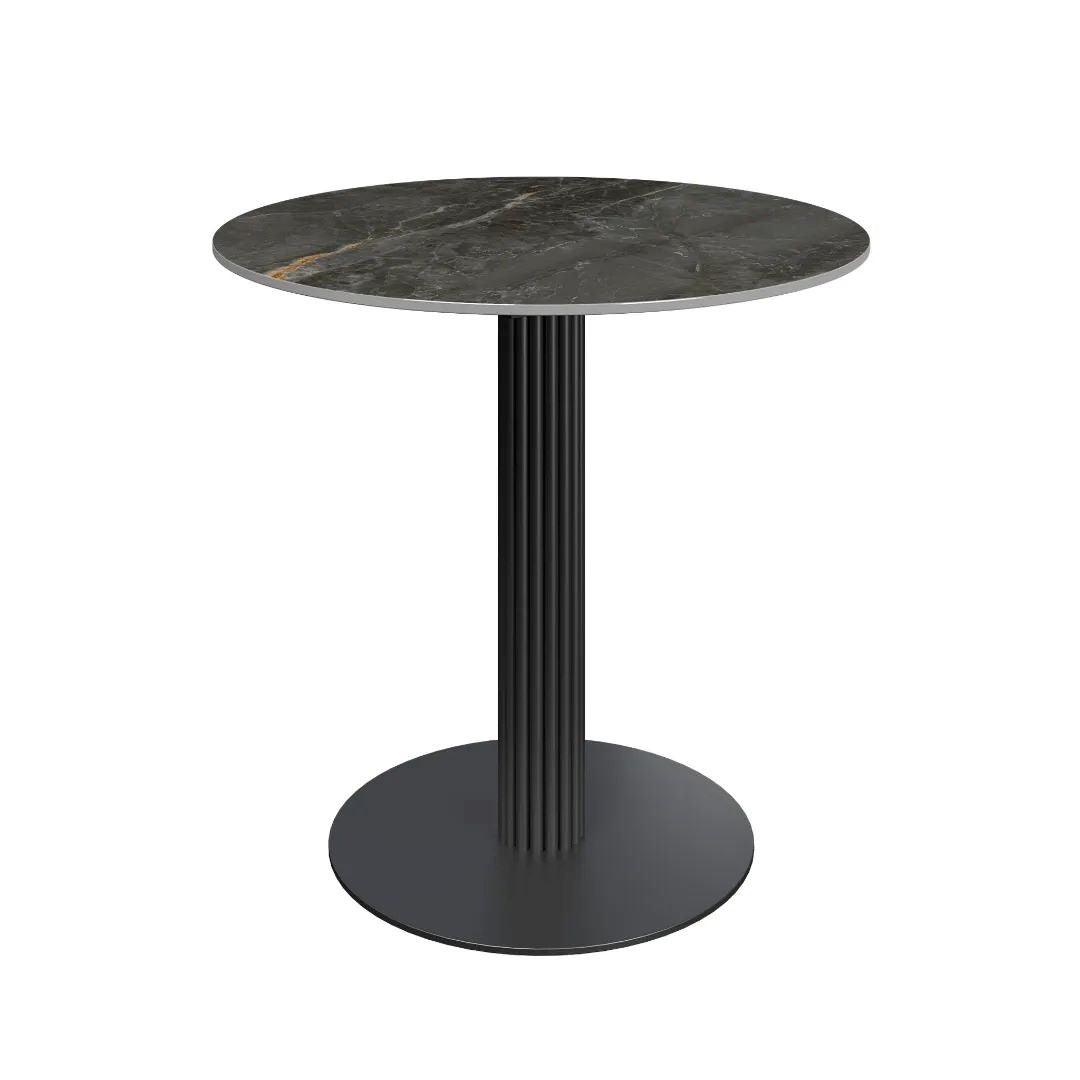 Cartier Round Gloss Grey Ceramic Dining Table - 80cm