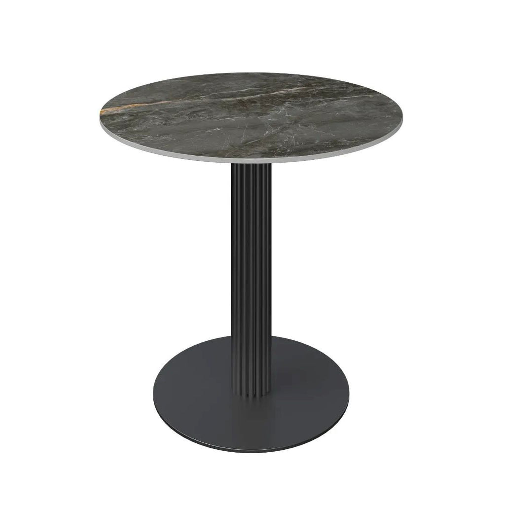 Cartier Round Gloss Grey Ceramic Dining Table - 80cm