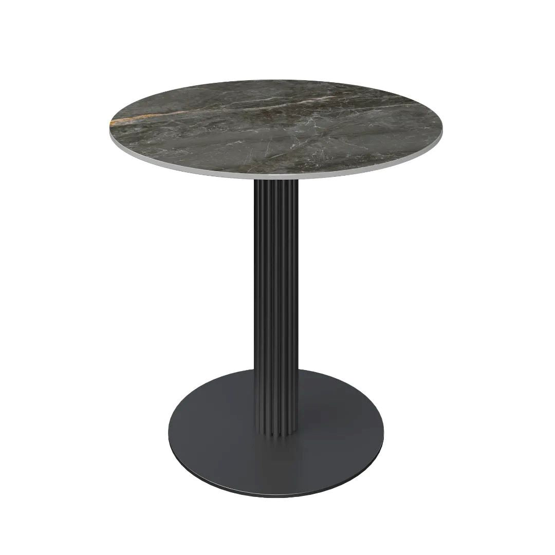 Cartier Round Gloss Grey Ceramic Dining Table - 80cm