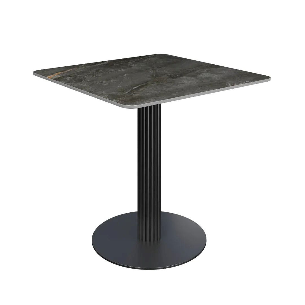 Cartier Square Gloss Grey Ceramic Dining Table - 80cm