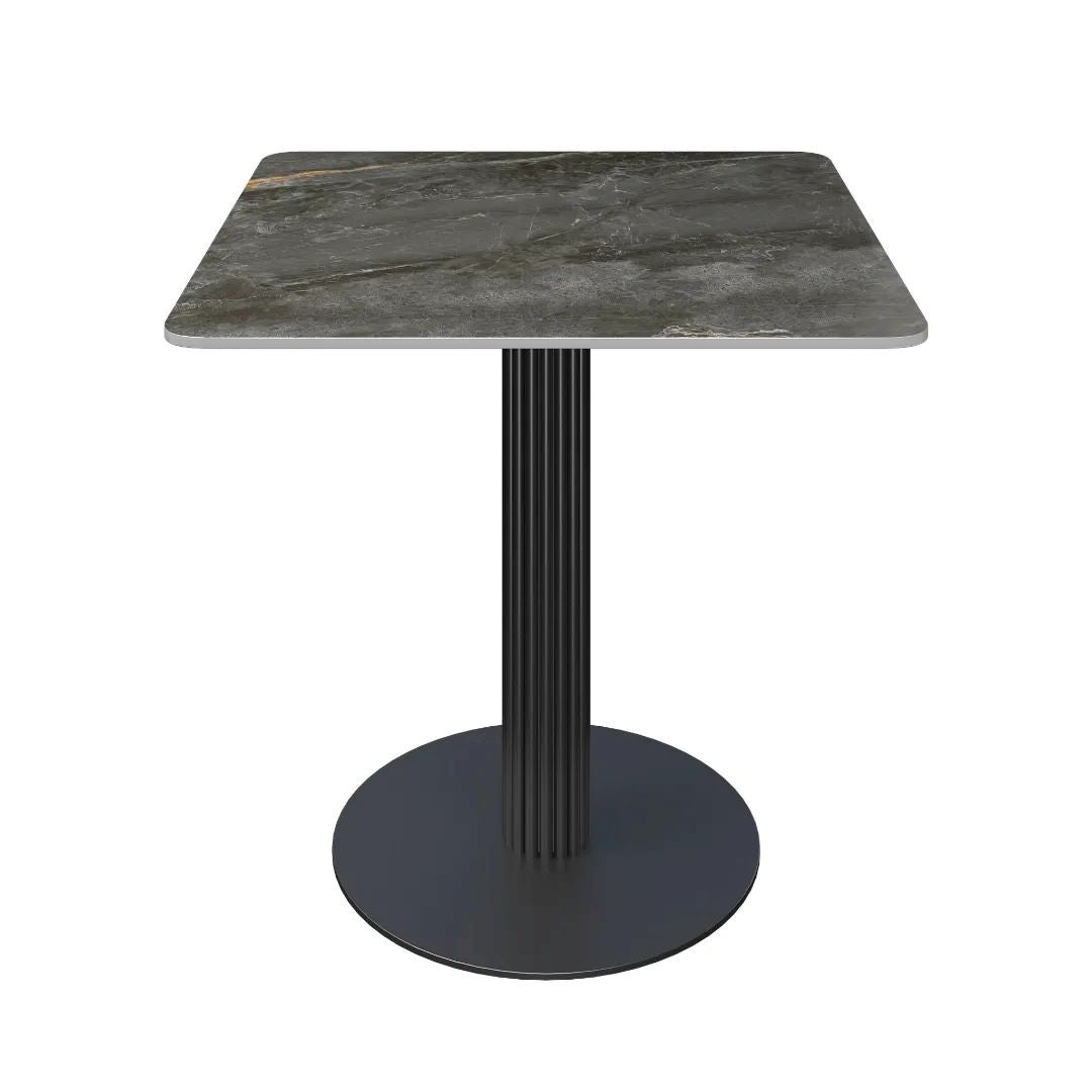 Cartier Square Gloss Grey Ceramic Dining Table - 80cm