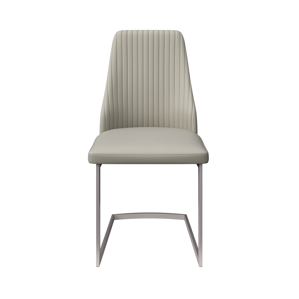 Castello Light Grey Leather Dining Chair