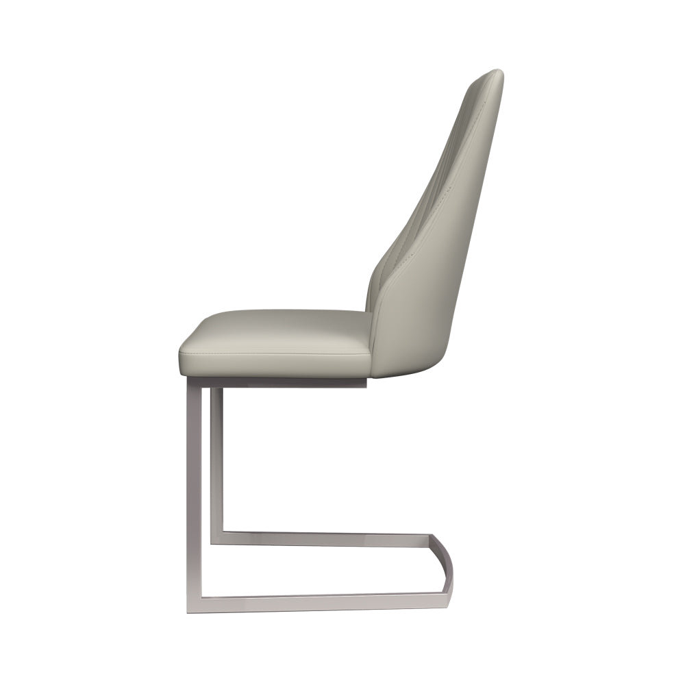 Castello Light Grey Leather Dining Chair